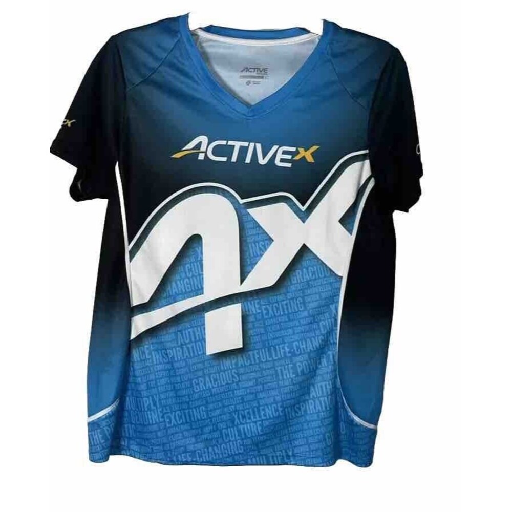 Active X Network Blue Sports Jersey Unisex Size L Athletic